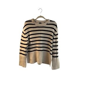 Gap Striped Black and Cream Sweater